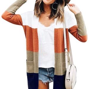 Color block Cardigan Sweater